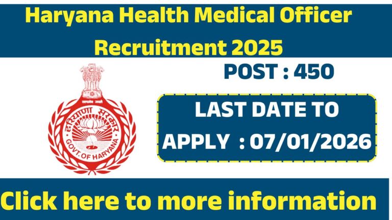 Haryana Health Medical Officer Recruitment 2025