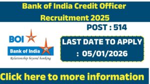 Bank of India Credit Officer Recruitment 2025