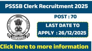 PSSSB Clerk Recruitment 2025