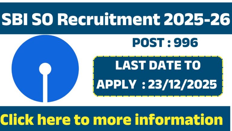 SBI SO Recruitment 2025-26